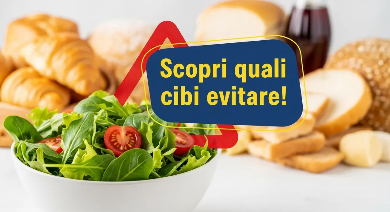 Ciotola di insalata con pane e prodotti da forno sullo sfondo